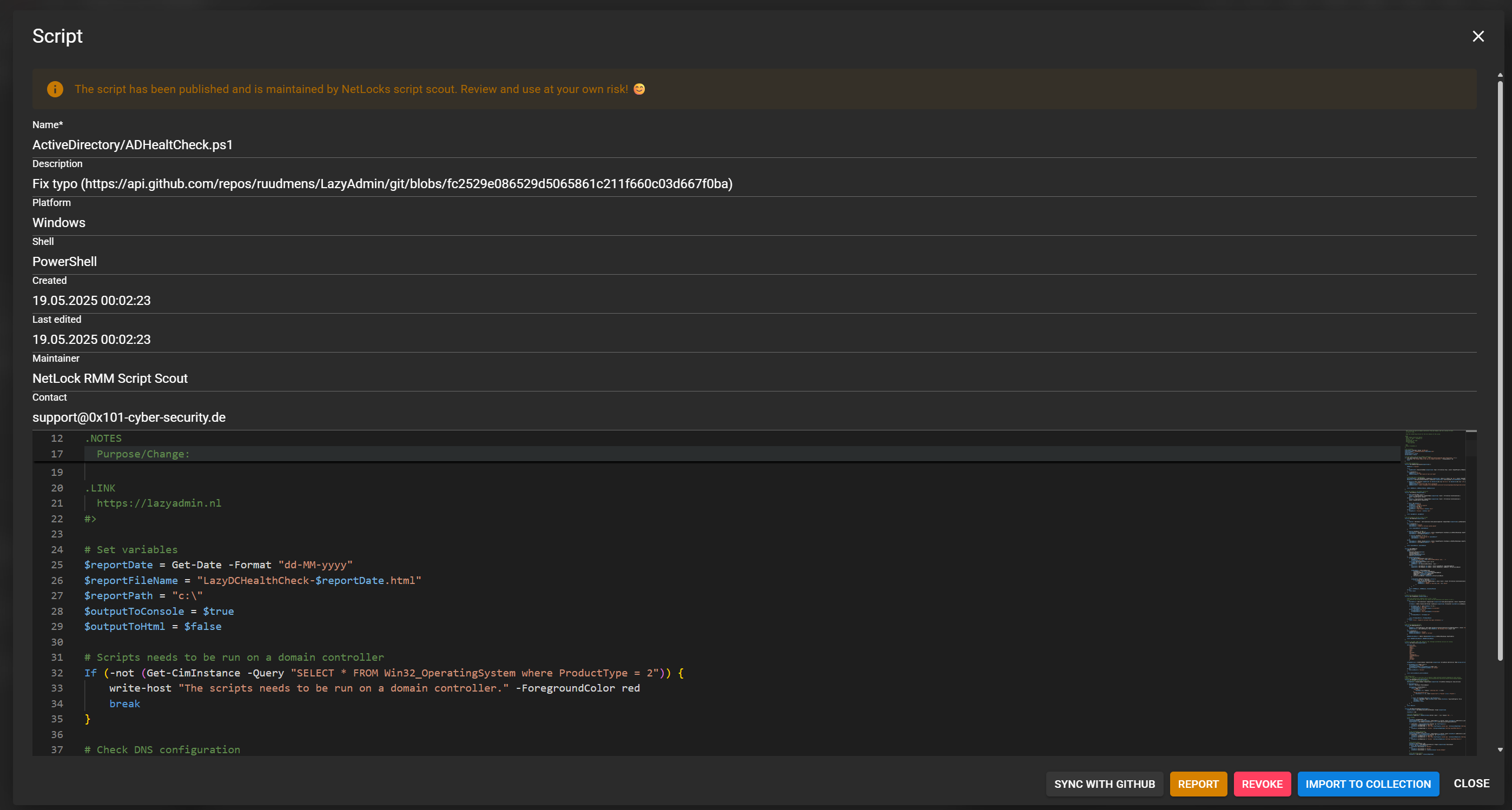Community Script View